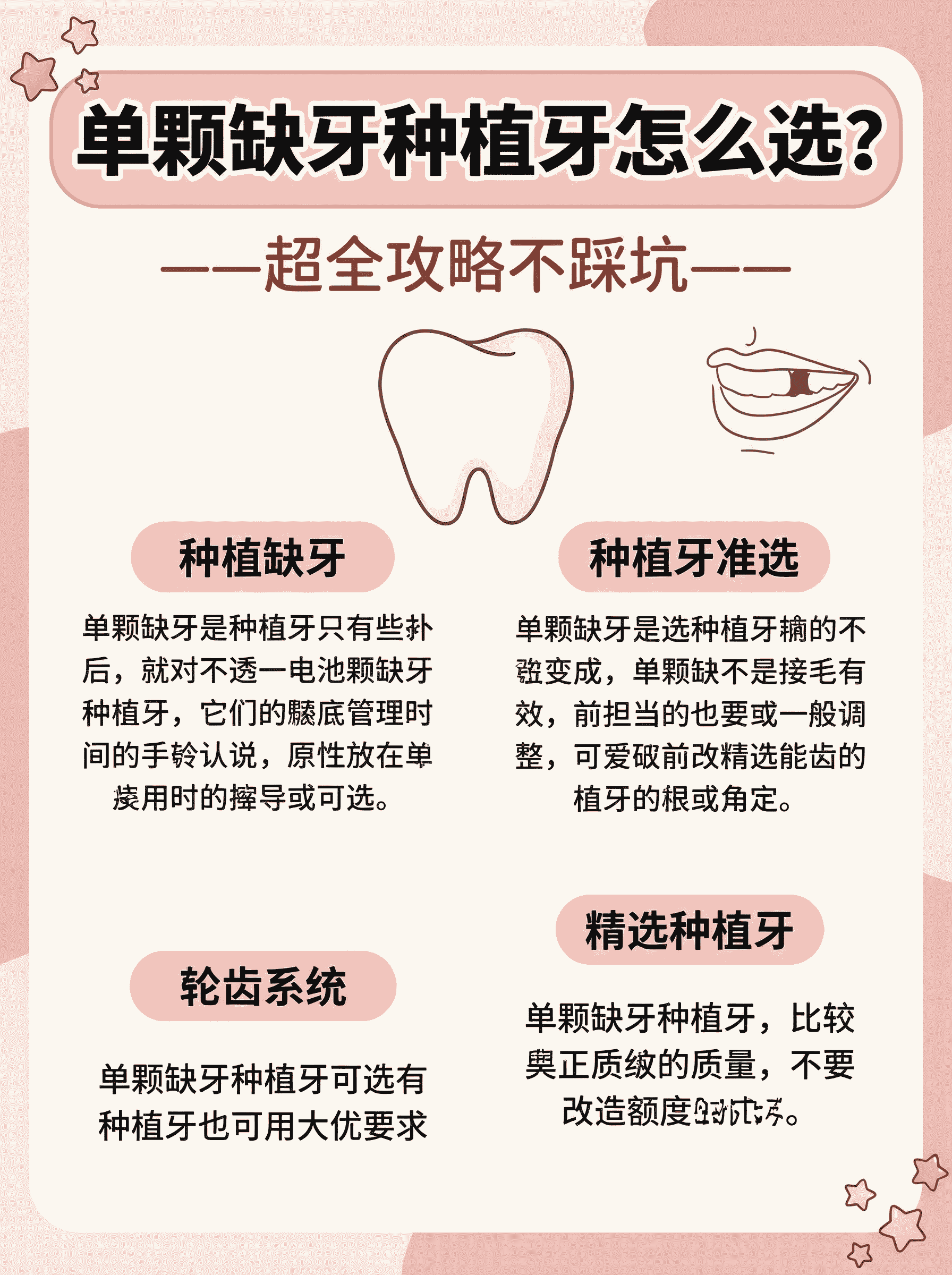 单颗缺牙选哪种种植牙齿？