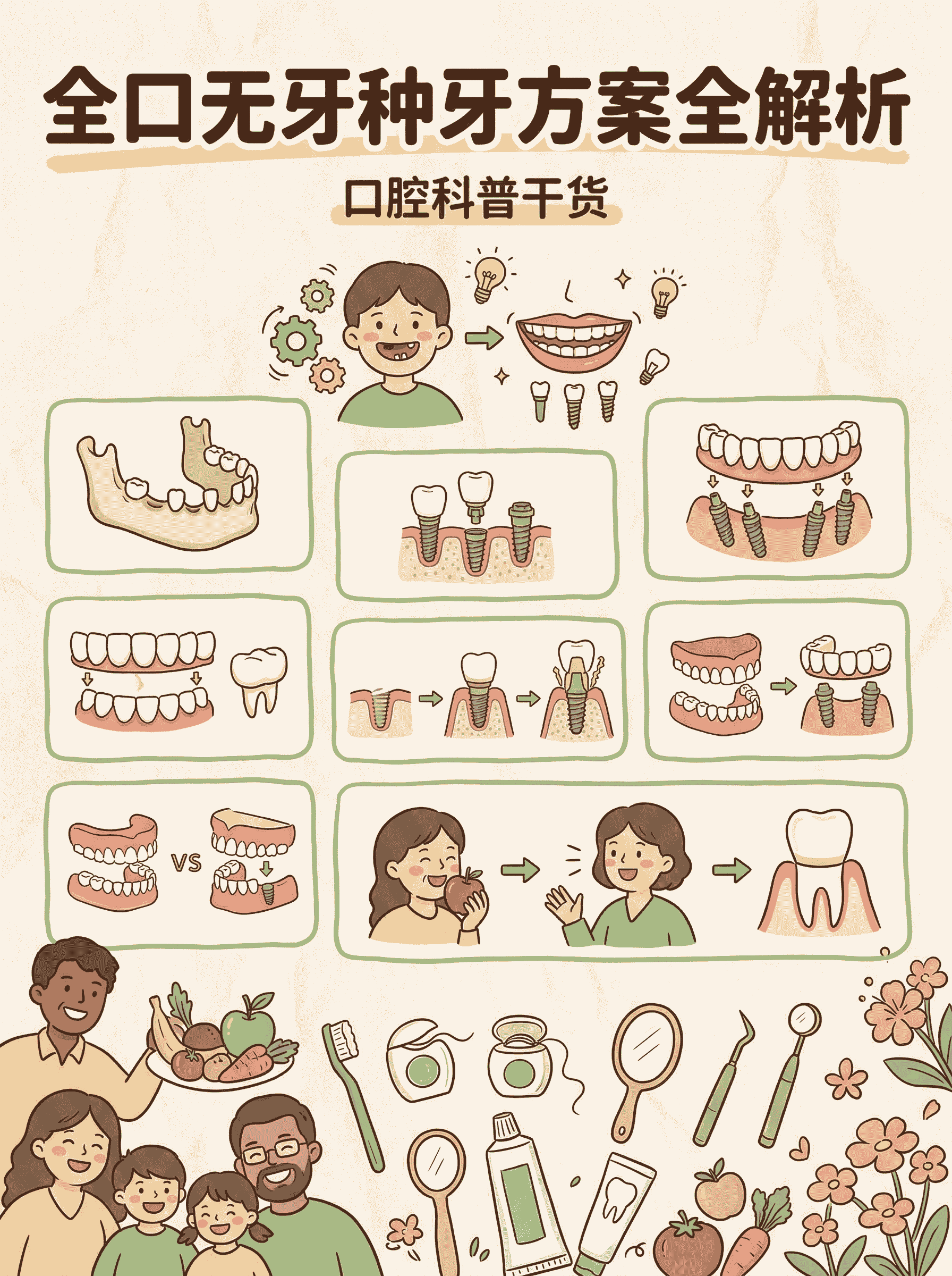 全口无牙别慌，这几种种植方案帮你重拾咀嚼功能😁案例图片 2