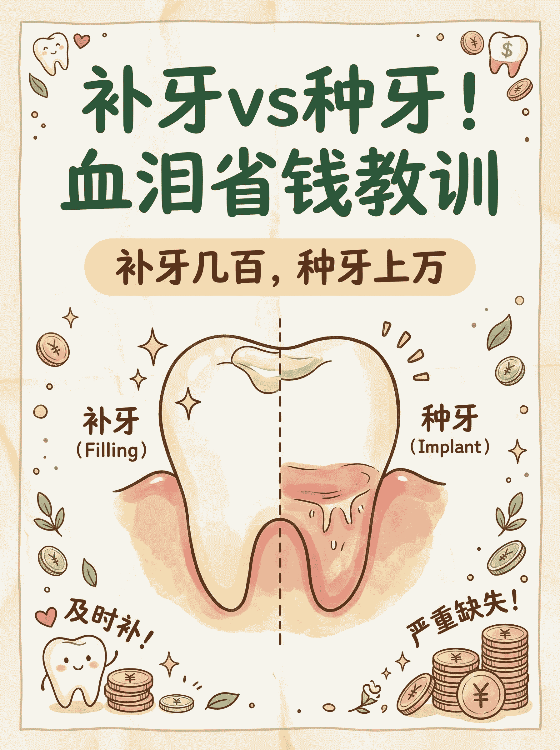 补牙vs种牙！血泪省钱教训案例图片 1