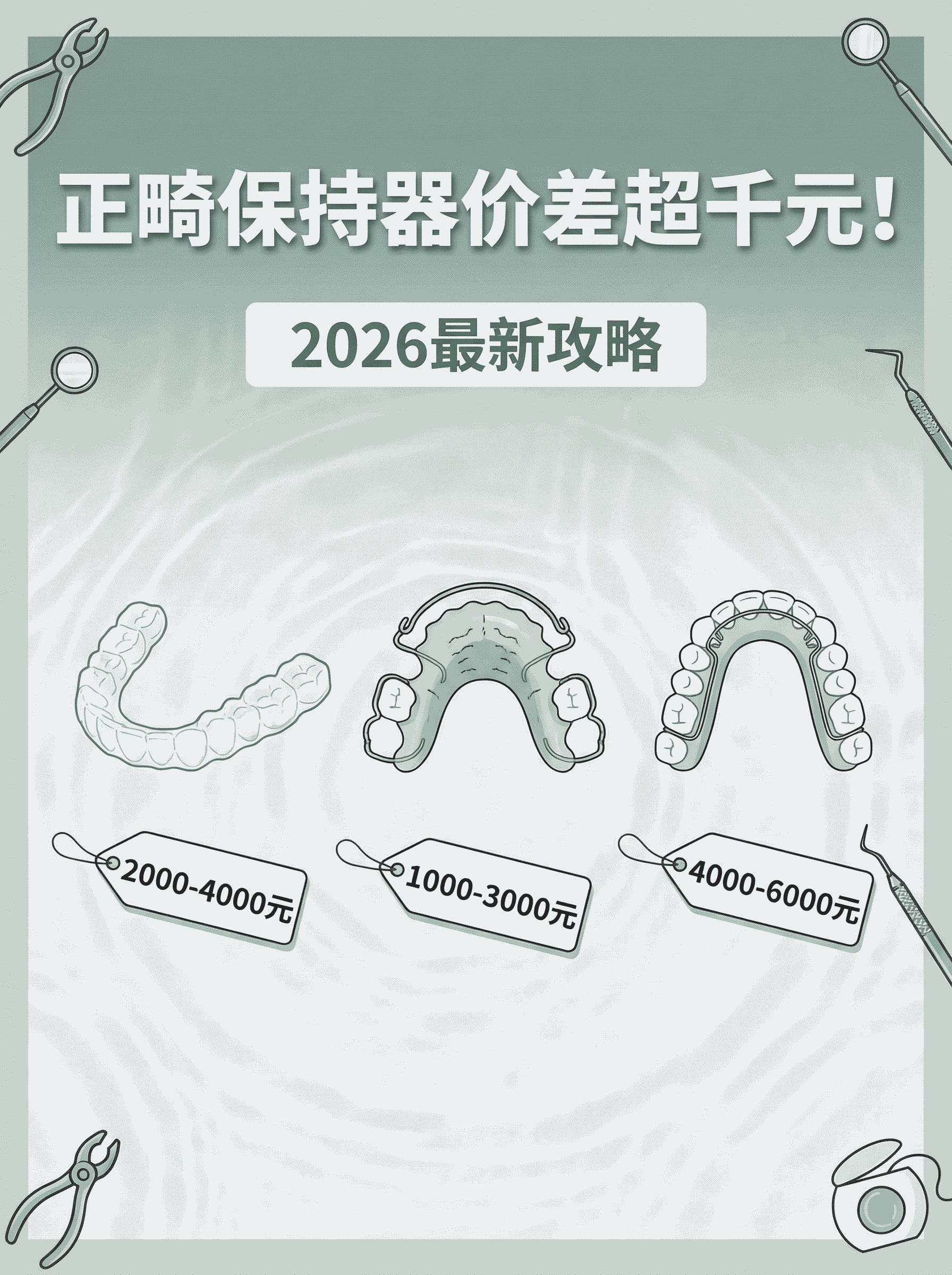 正畸后保持器多少钱一副？