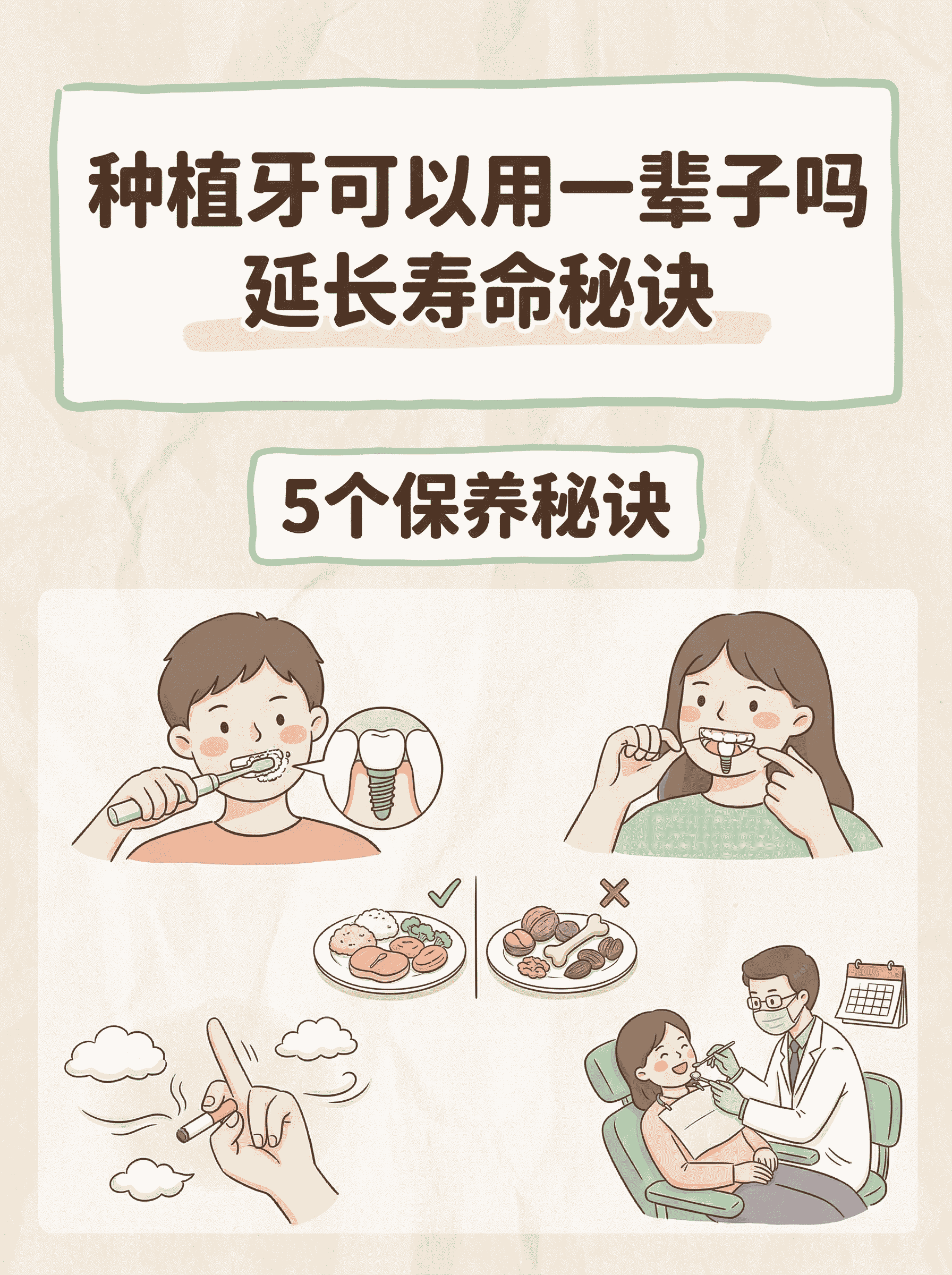 种植牙可以用一辈子吗？延长寿命秘诀