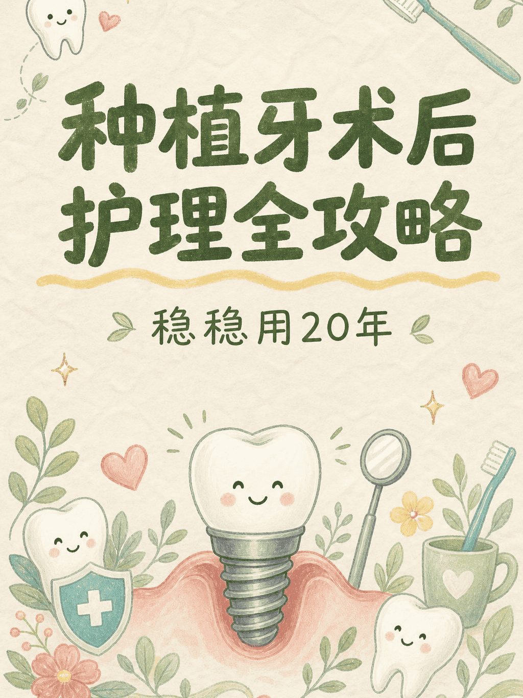 种植牙术后护理全攻略！这样做用 20 年 +案例图片 1