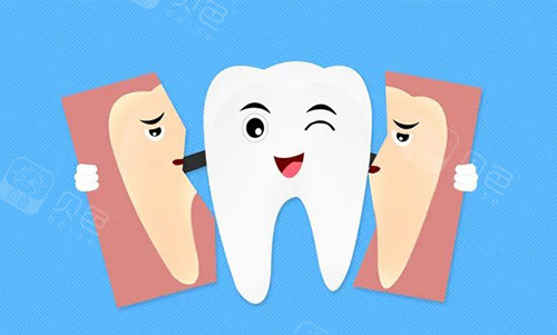 牙齿美白前后卡通图