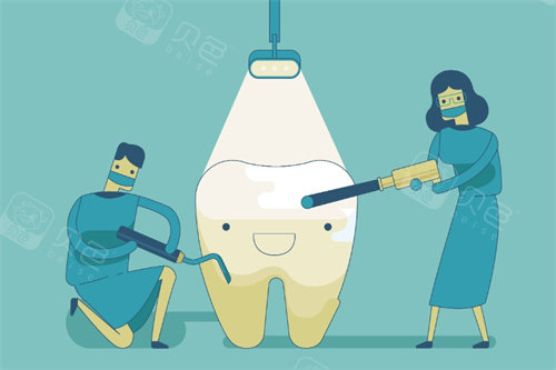 洗牙操作卡通图
