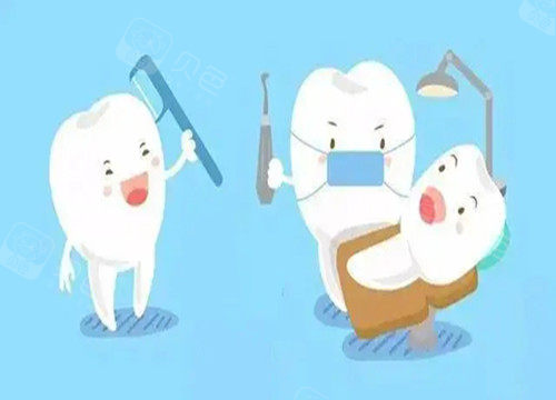 牙齿检查卡通示意图