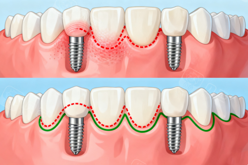 种植牙植入口腔对比展示图