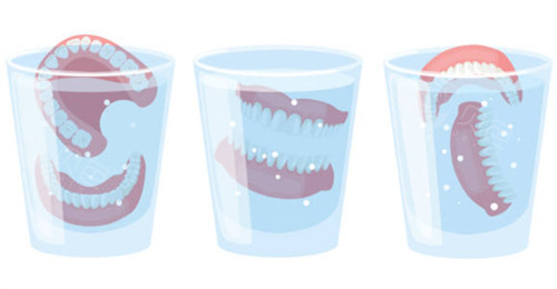 假牙清洁示意图