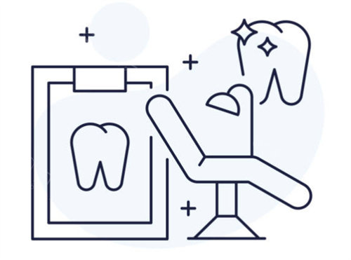 种植牙检查卡通图