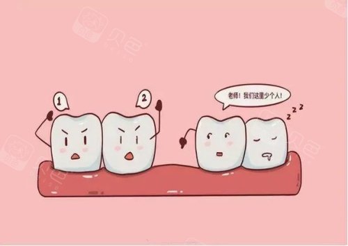牙齿丢失漫画示意图