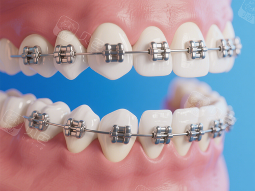 金属托槽牙齿矫正特写