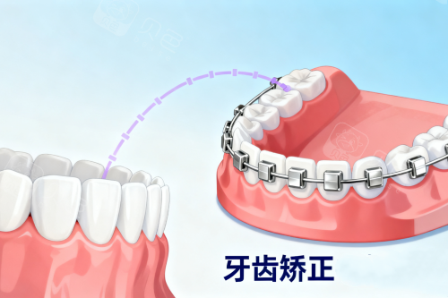 牙齿矫正金属矫正器卡通图