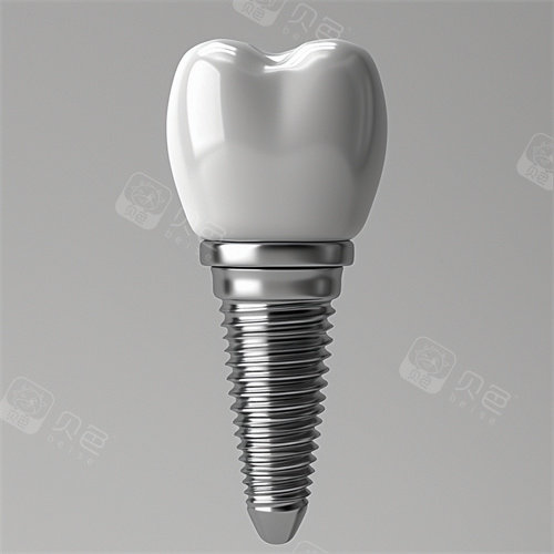 种植牙植体和牙冠一提漫画示意图