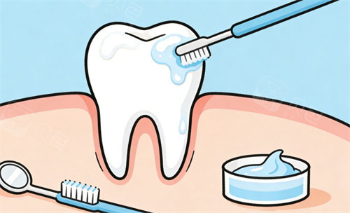 儿童口腔涂氟卡通展示照片
