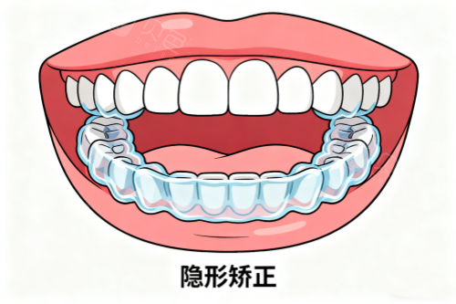 隐形矫正卡通展示图