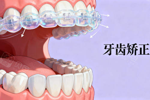 隐形牙齿矫正器卡通展示图