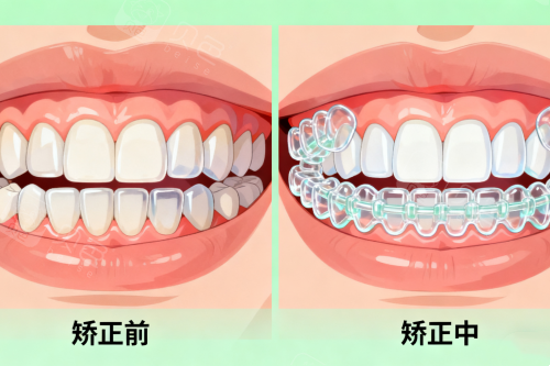 牙齿矫正后整齐牙齿展示图